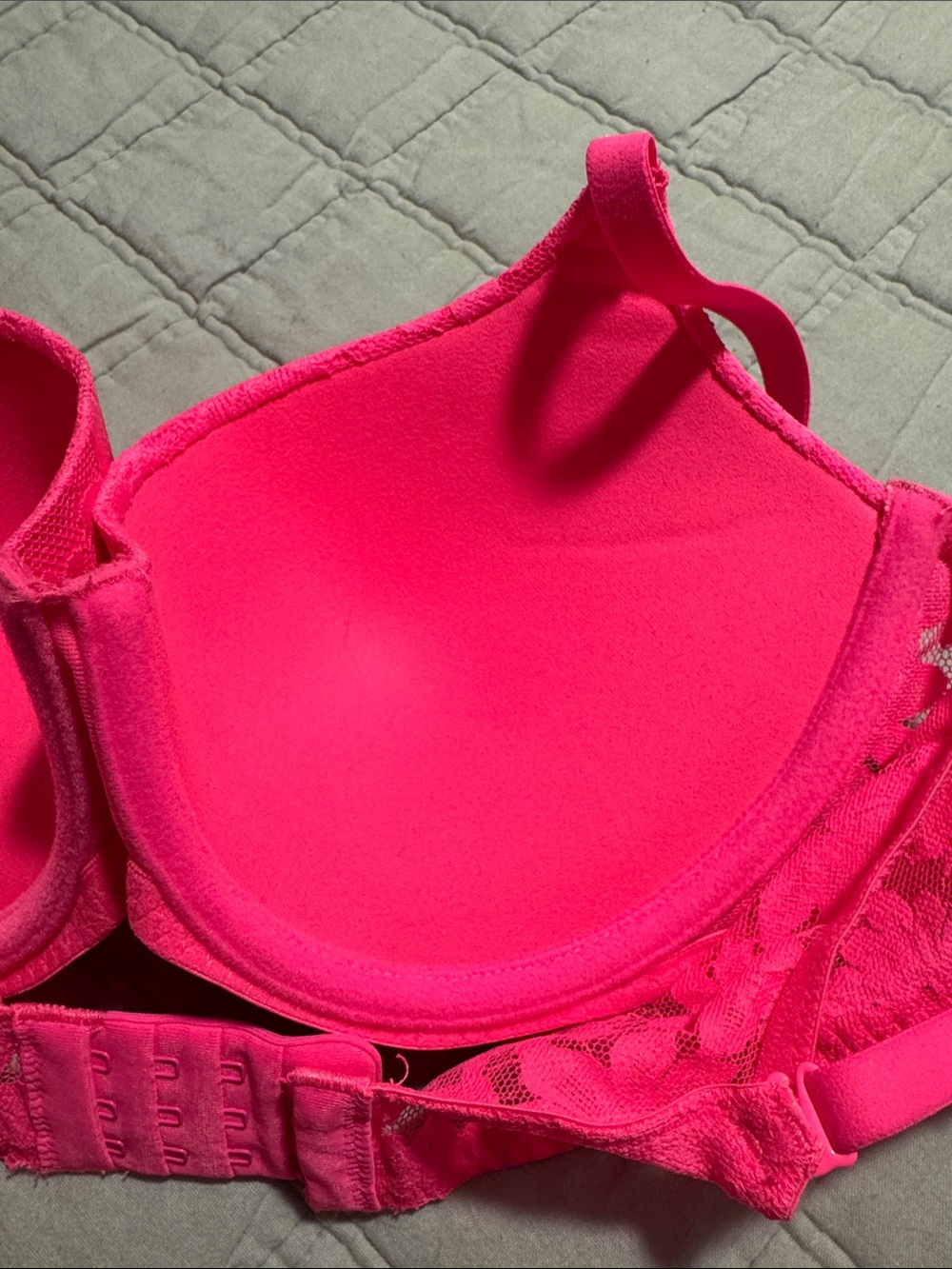 No Boundaries Hot Pink Lace Push-Up Bra - Picture 4 of 5